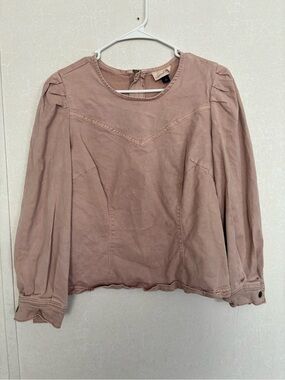Universal Thread long sleeve blush jean blouse Small